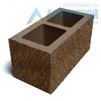блок облицовочный фасадный угловой двухпустотный 190х188х390 мм коричневый а-строй Москва купить