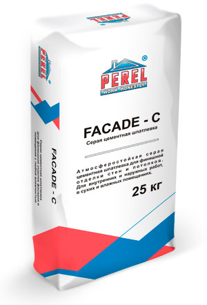 0650 Facade-c Серая Шпаклевка цементная PEREL, 25 кг в Москве по низкой цене