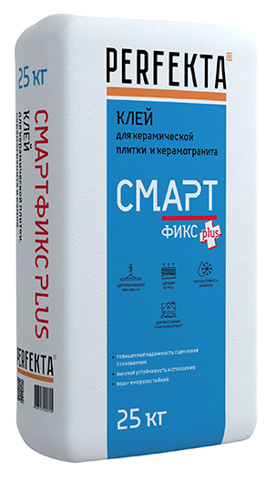 Клей для керамической плитки, керамогранита и камня СМАРТфикс Plus Perfekta 25 кг в Москве по низкой цене