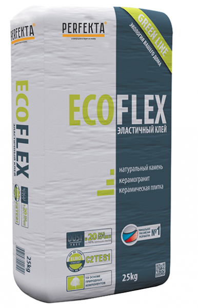Эластичный клей для натурального камня и керамогранита GREEN LINE ECOFLEX Perfekta 25 кг в Москве по низкой цене