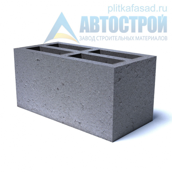 Блок бетонный стеновой 190×190(188)x390 мм четырехщелевой А-Строй в Москве по низкой цене