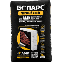 Клей чёрный для АМК декоративных покрытий, гибкого кирпича, плитки, мозаики и камня, 25 кг БОЛАРС с доставкой от официального дилера завода