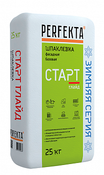 Шпаклевка цементная фасадная базовая Perfekta СТАРТ ГЛАЙД ЗИМА белый 25 кг с доставкой от официального дилера завода