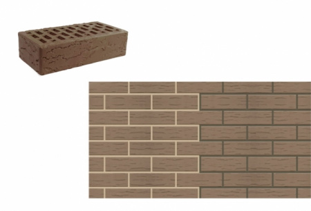 Кирпич одинарный лицевой пустотелый «Коричневый» М 150, 175 по низкой цене