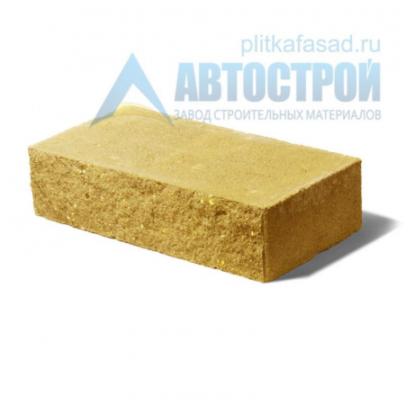 Кирпич бетонный стеновой полнотелый фасадный колотый рядовой желтый А-Строй по низкой цене