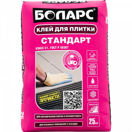 Клей для плитки Стандарт 5 кг БОЛАРС по низкой цене