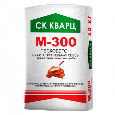 Сухая универсальная смесь М-300 (Пескобетон) 40 кг Кварц по низкой цене