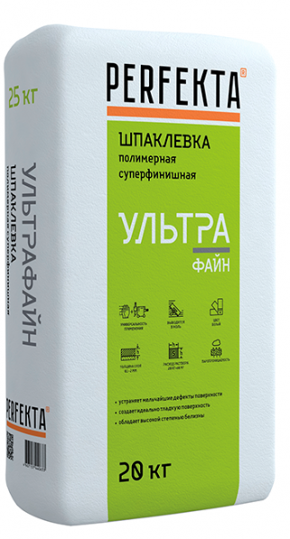 Шпаклевка полимерная суперфинишная Perfekta УЛЬТРАФАЙН белый 20 кг в Москве по низкой цене