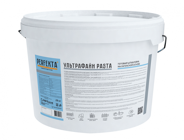 Шпаклевка готовая на латексной основе финишная Perfekta УЛЬТРАФАЙН PASTA белый 28 кг в Москве по низкой цене