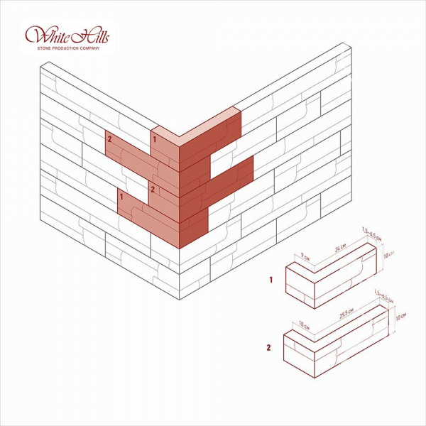 Искусственный декоративный камень Уорд Хилл 132-40 углы White Hills по низкой цене