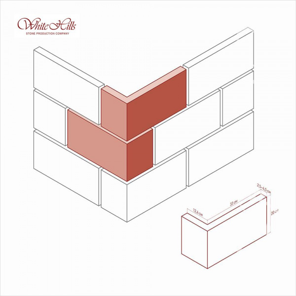 Искусственный декоративный камень Шеффилд 434-40 углы White Hills по низкой цене