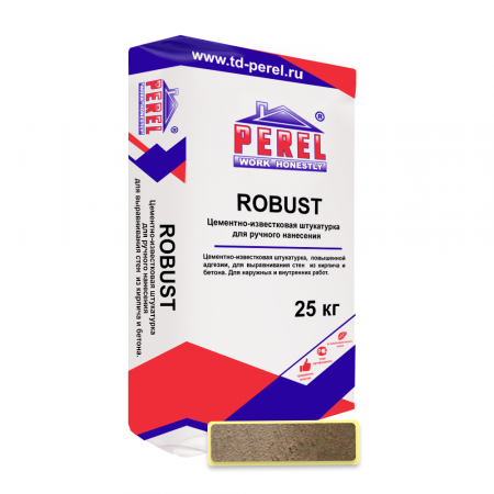 0515 ROBUST Штукатурка цементно-известковая Perel 25 кг по низкой цене