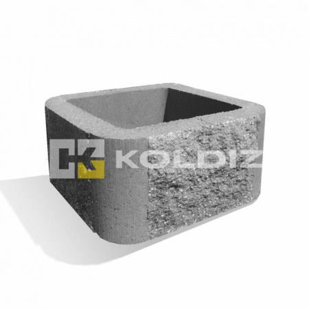 Бетонный столбовой блок Колотая фактура 390х390х190 мм Белый Колдиз по низкой цене